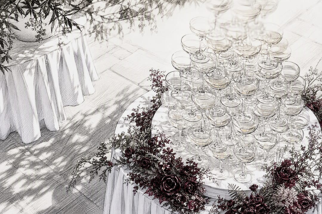 Bespoke champagne tower display